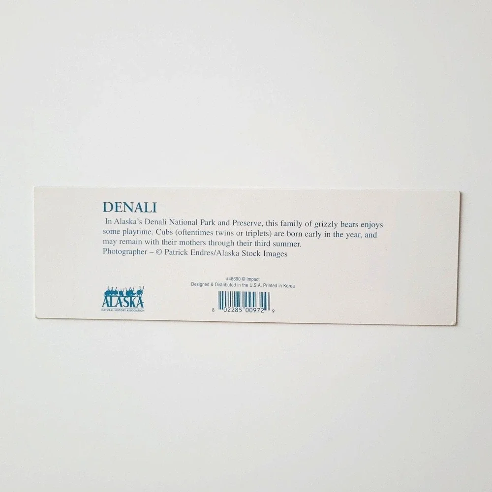 Vintage Y2K Denali Park Bookmark Grizzly Bears Patrick Enders Korea Impact 48690
